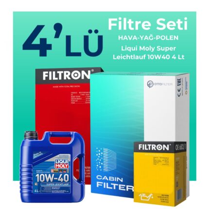 Filtron Mitsubishi Colt 1.3 Filtre Bakım Seti Liqui Moly Motor Yağlı (2004-2012) 4 Lü