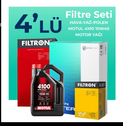 Filtron Mitsubishi Colt 1.3 Filtre Bakım Seti Motul Motor Yağlı (2004-2012) 4 Lü
