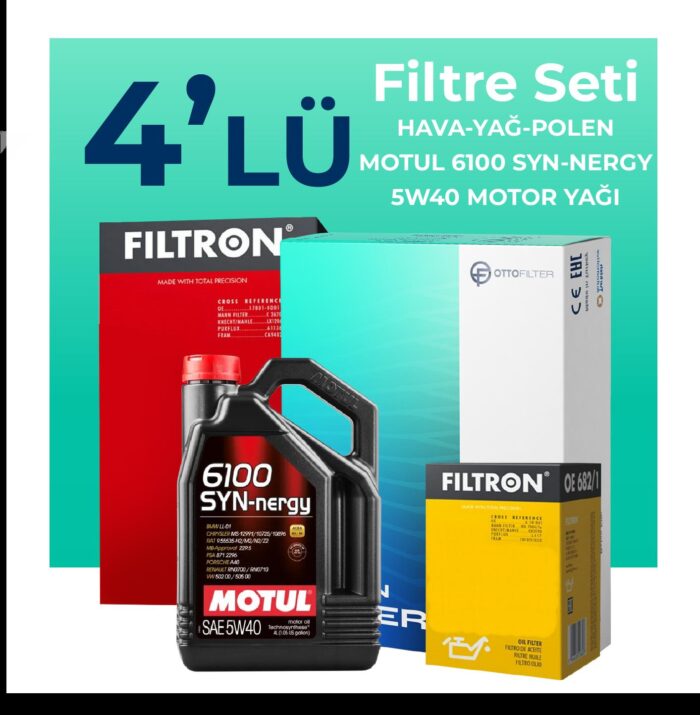 Filtron Nissan Qashqai 2.0 Dizel Filtre Bakım Seti Motul Motor Yağlı (2007-2013) 4 Lü - Görsel 1