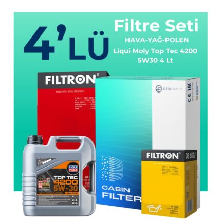 Filtron Opel Astra H 1.3 Dizel Filtre Bakım Seti Liqui Moly Motor Yağlı (2005-2011) 4 Lü