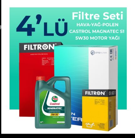 Filtron Opel Corsa 1.3 Dizel Filtre Bakım Seti Castrol Motor Yağlı (2007-2011) 4 Lü