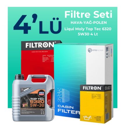 Filtron Peugeot 2008 1.2 Benzin Vti Filtre Bakım Seti Liqui Moly Motor Yağlı (2013-2018) 4 Lü