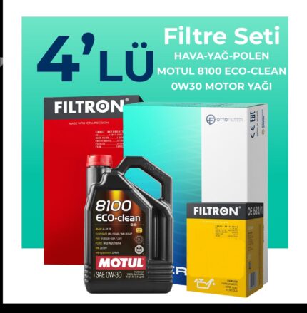 Filtron Peugeot 2008 1.2 Benzin Vti Filtre Bakım Seti Motul Motor Yağlı (2013-2018) 4 Lü