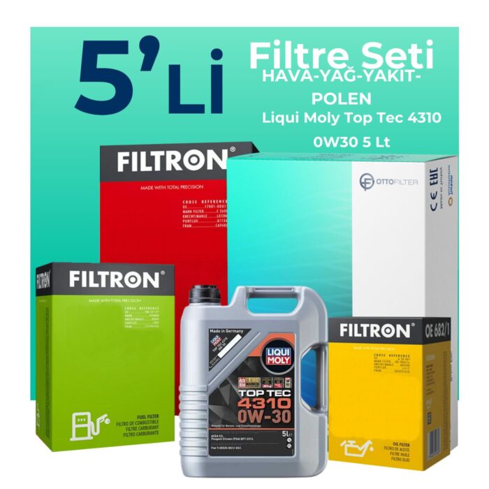 filtron-peugeot-301-1-6-bluehdi-dizel-filtre-bakim-seti-liqui-moly-motor-yagli-2014-2020-5-li-122362 Filtron Peugeot 301 1.6 BlueHDi Dizel Filtre Bakım Seti Liqui Moly Motor Yağlı (2014-2020) 5 Li - Görsel 1
