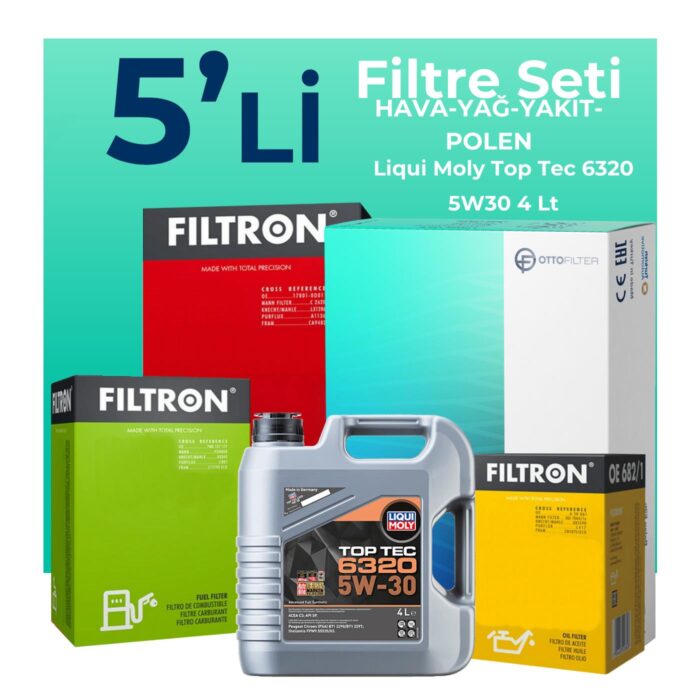 filtron-peugeot-508-1-5-dizel-filtre-bakim-seti-liqui-moly-motor-yagli-2019-2024-5-li-122678 Filtron Peugeot 508 1.5 Dizel Filtre Bakım Seti Liqui Moly Motor Yağlı (2019-2024) 5 Li - Görsel 1