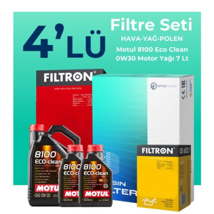 Filtron Peugeot Boxer 2.0 Dizel BlueHDi Filtre Bakım Seti Motul Motor Yağlı (2015-2020) 4 Lü