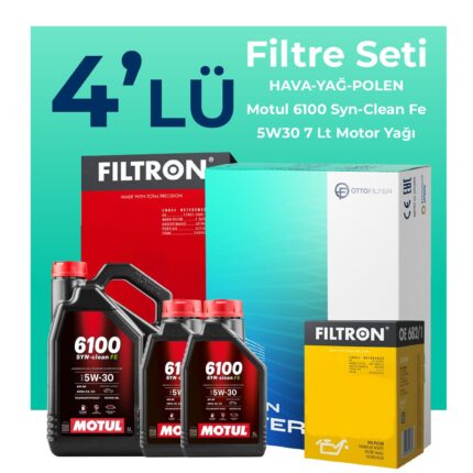 Filtron Peugeot Boxer 2.2 Dizel Filtre Bakım Seti Motul Motor Yağlı (2014-2016) 4 Lü