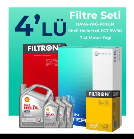 Filtron Renault Latitude 2.0 Dizel Filtre Bakım Seti Shell Motor Yağlı (2010-2015) 4 Lü