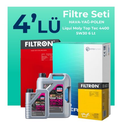Filtron Renault Megane 1.5 Dizel BlueDCi Filtre Bakım Seti Liqui Moly Motor Yağlı (2017-2022) 4 Lü