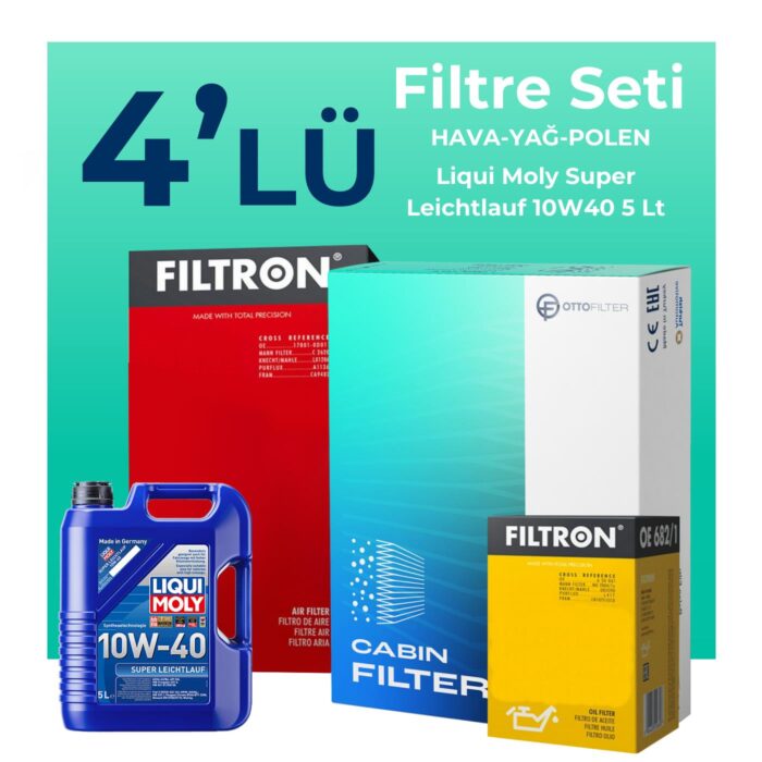 filtron-renault-modus-1-4-benzin-filtre-bakim-seti-liqui-moly-motor-yagli-2004-2009-4-lu-128448 Filtron Renault Modus 1.4 Benzin Filtre Bakım Seti Liqui Moly Motor Yağlı (2004-2009) 4 Lü - Görsel 1