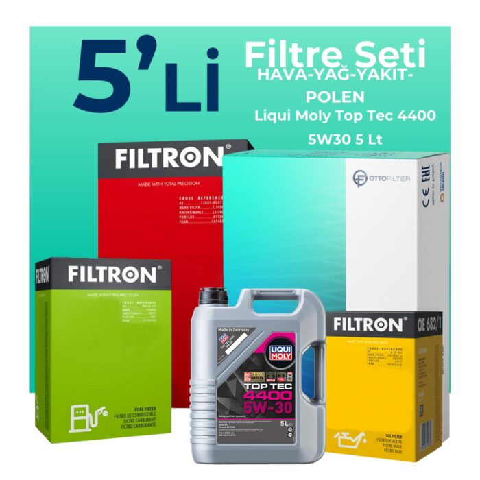 Filtron Renault Symbol 1.5 Dizel Filtre Bakım Seti Liqui Moly Motor Yağlı (2013-2019) 5 Li - Görsel 1