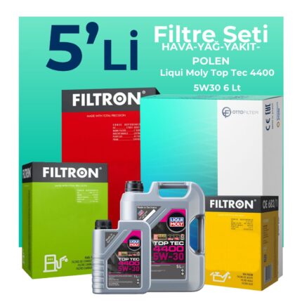 Filtron Renault Trafic 1.6 Dizel Filtre Bakım Seti Liqui Moly Motor Yağlı (2014-2019) 5 Li