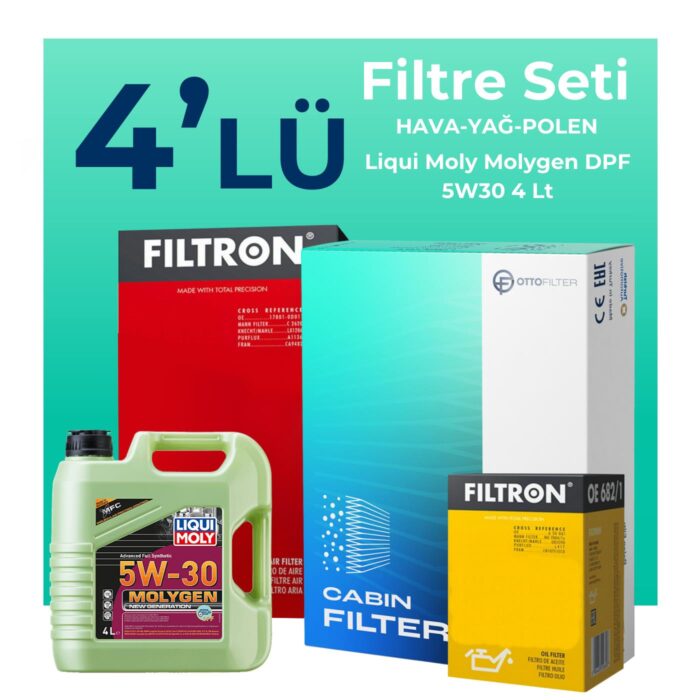 Filtron Toyota Avensis 2.0 Filtre Bakım Seti Liqui Moly Motor Yağlı (2003-2009) 4 Lü - Görsel 1