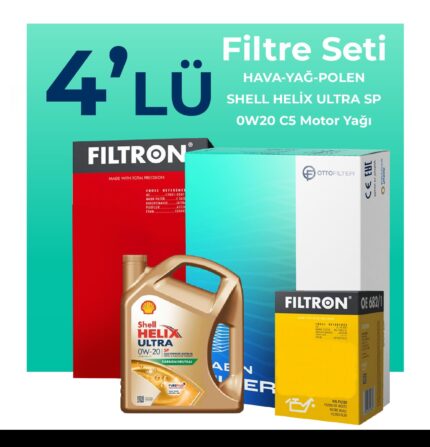 Filtron Toyota Corolla Cross 1.8 Hybrid Filtre Bakım Seti Shell Motor Yağlı (2022-2025) 4 Lü