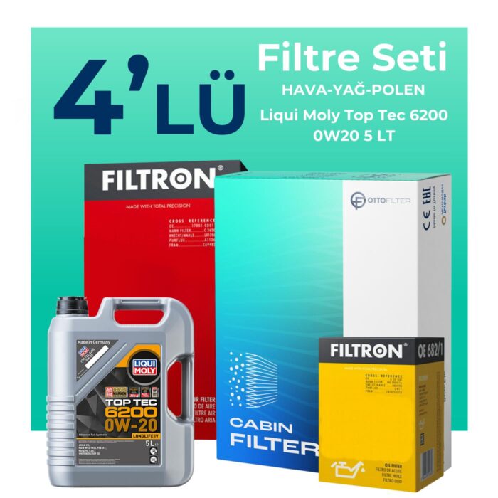 filtron-volkswagen-arteon-1-5-tsi-filtre-bakim-seti-liqui-moly-motor-yagli-2017-2019-4-lu-121747 Filtron Volkswagen Arteon 1.5 TSi Filtre Bakım Seti Liqui Moly Motor Yağlı (2017-2019) 4 Lü - Görsel 1