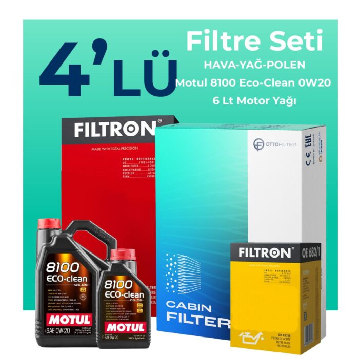 Filtron Volkswagen Caddy 2.0 Dizel Filtre Bakım Seti Motul Motor Yağlı (2020-2025) 4 Lü - Görsel 1