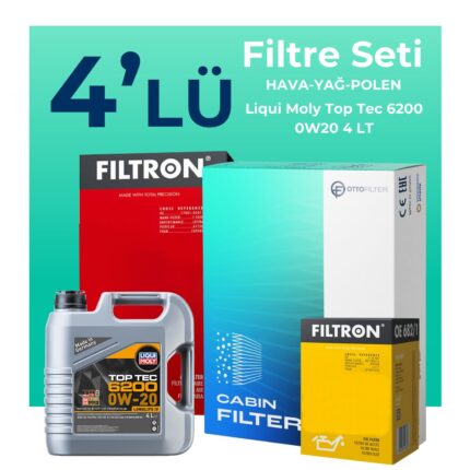 Filtron Volkswagen Polo 1.0 TSi Filtre Bakım Seti Liqui Moly Motor Yağlı (2017-2024) 4 Lü