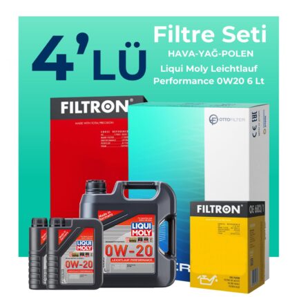 Filtron Volvo S60 2.0 B5 Filtre Bakım Seti Liqui Moly Motor Yağlı (2019-2024) 4 Lü