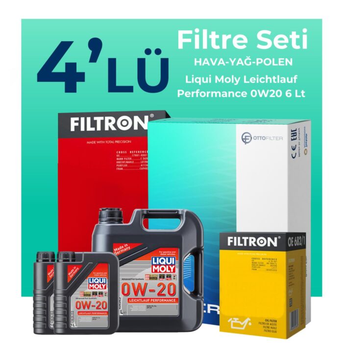 Filtron Volvo S60 2.0 B5 Filtre Bakım Seti Liqui Moly Motor Yağlı (2019-2024) 4 Lü - Görsel 1