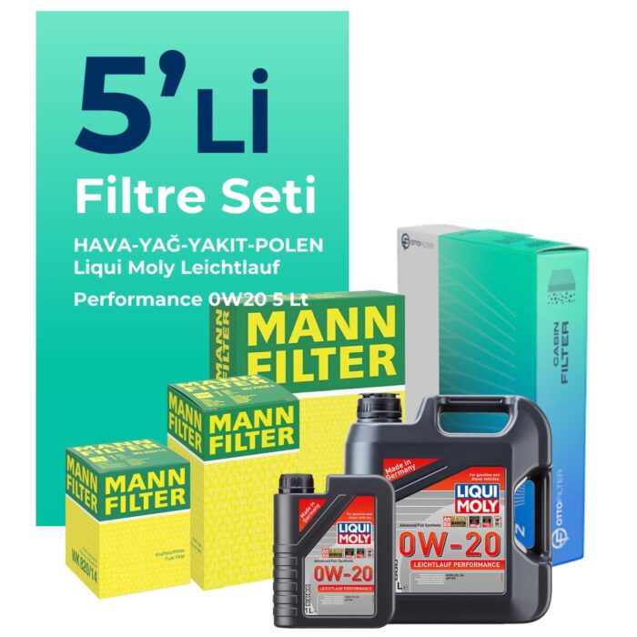 Mann Alfa Romeo Tonale 1.6 Dizel Filtre Bakım Seti Liqui Moly Motor Yağlı (2022-2024) 5 Li - Görsel 1