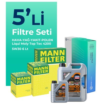 MANN BMW 5.20 Dizel Filtre Bakım Seti Liqui Moly Motor Yağlı (2005-2008) 5 Li