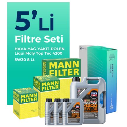 MANN BMW X6 40 Dizel Filtre Bakım Seti Liqui Moly Motor Yağlı (2008-2014) 5 Li
