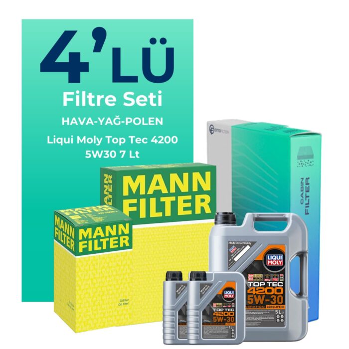 MANN BMW X6 40 Dizel Filtre Bakım Seti Liqui Moly Motor Yağlı (2014-2019) 4 Lü - Görsel 1