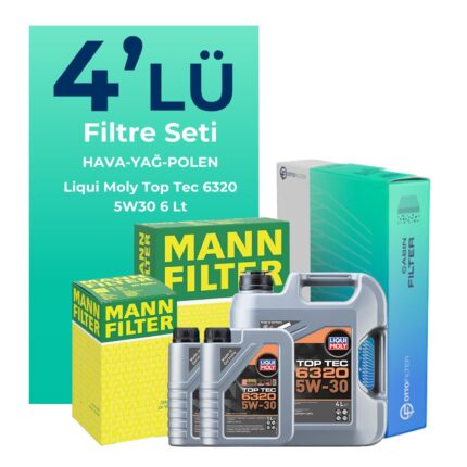 MANN Citroen Jumpy 1.5 Dizel Filtre Bakım Seti Liqui Moly Top Tec 6320 5W-30 6 Litre Motor Yağlı (2017-2024) 4 Lü