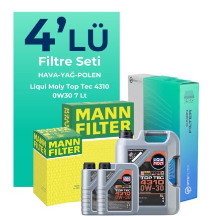 MANN Fiat Ducato 2.3 Dizel Filtre Bakım Seti Liqui Moly Motor Yağlı (2019-2023) 4 Lü