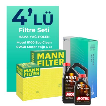 MANN Ford Connect 1.5 Dizel Filtre Bakım Seti Motul Motor Yağlı (2013-2019) 4 Lü