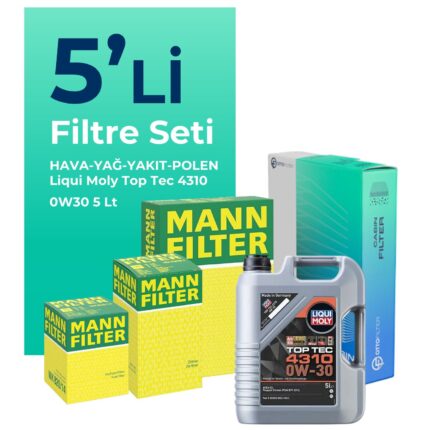 MANN Ford EcoSport 1.5 Dizel Filtre Bakım Seti Liqui Moly Motor Yağlı (2018-2022) 5 Li