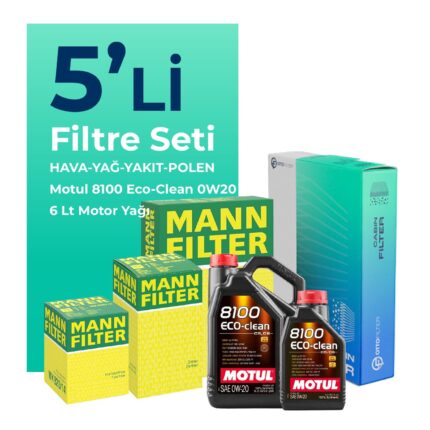 MANN Ford Focus 1.5 Dizel Manuel Filtre Bakım Seti Motul Motor Yağlı (2018-2024) 5 Li