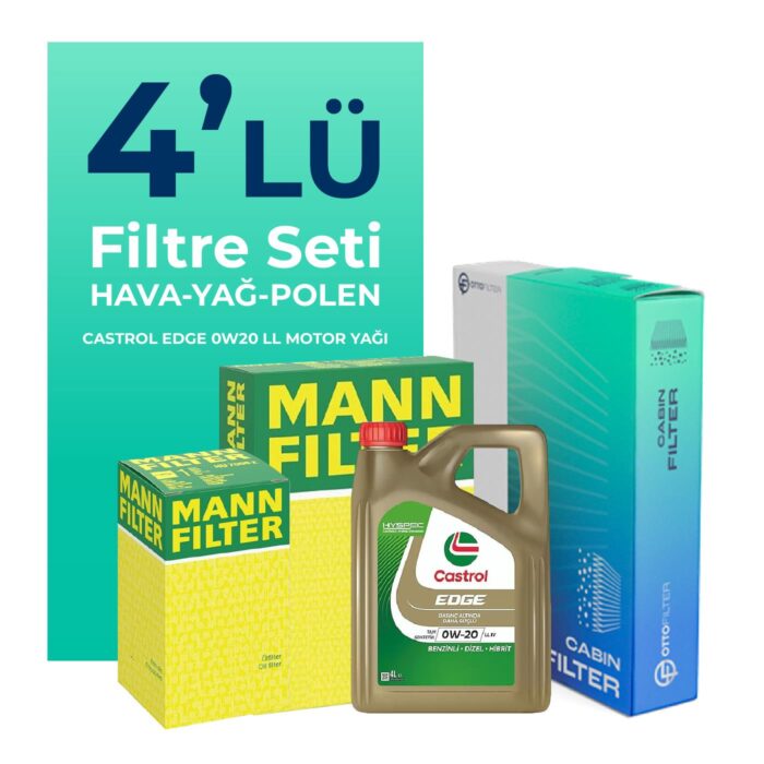 MANN Ford Mondeo 1.5 Benzin Filtre Bakım Seti Castrol Motor Yağlı (2015-2021) 4 Lü - Görsel 1