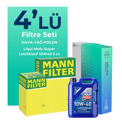 MANN Honda Accord 2.0 Benzin Filtre Bakım Seti Liqui Moly Motor Yağlı (2002-2007) 4 Lü