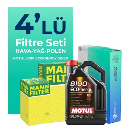 MANN Honda Jazz 1.4 Benzin Filtre Bakım Seti Motul Motor Yağlı (2005-2008) 4 Lü