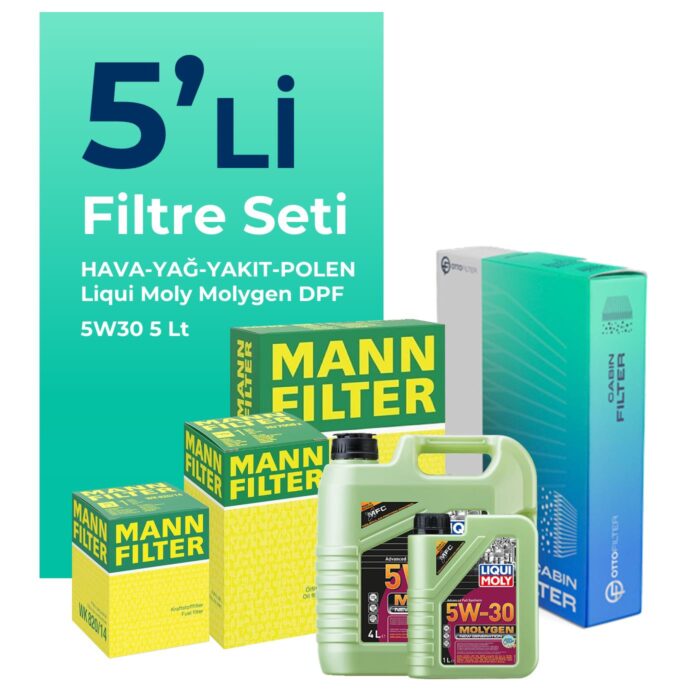 MANN Hyundai i30 1.6 Dizel Filtre Bakım Seti Liqui Moly Motor Yağlı (2012-2016) 5 Li - Görsel 1