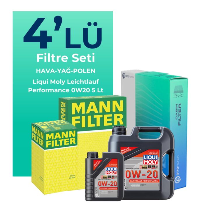 MANN Jeep Compass 1.3 Benzin Filtre Bakım Seti Liqui Moly Motor Yağlı (2020-2024) 4 Lü - Görsel 1