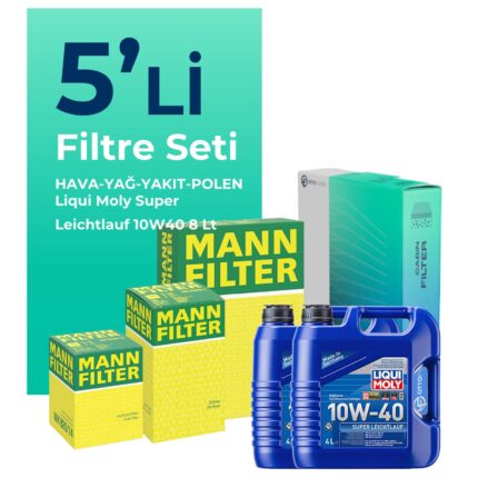 MANN Jeep Grand Cherokee 2.7 Dizel Filtre Bakım Seti Liqui Moly Super Leichtlauf 10W-40 8 Litre Motor Yağlı (1998-2006) 5 Li