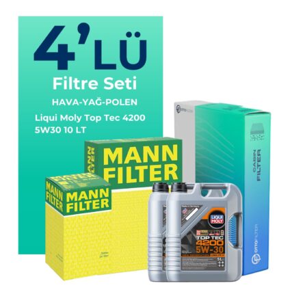 MANN Jeep Grand Cherokee 3.0 Dizel Filtre Bakım Seti Liqui Moly Motor Yağlı (2005-2011) 4 Lü