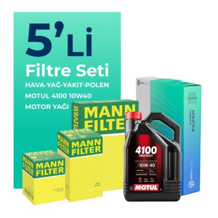 MANN Jeep Grand Cherokee 3.1 Dizel Filtre Bakım Seti Motul Motor Yağlı (1999-2002) 5 Li