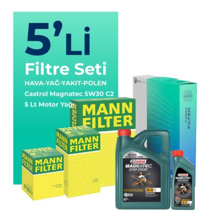 MANN Kia Ceed 1.6 Dizel Filtre Bakım Seti Castrol Motor Yağlı (2008-2012) 5 Li
