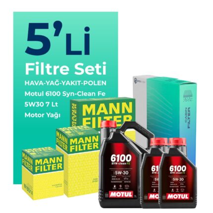 MANN Kia Sorento 2.2 Dizel Filtre Bakım Seti Motul Motor Yağlı (2010-2012) 5 Li