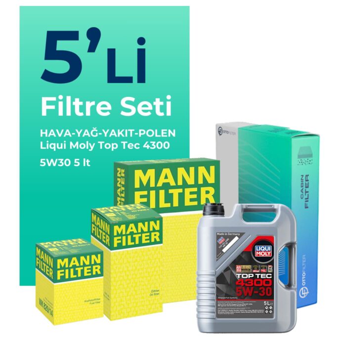 mann-mercedes-a180-dizel-filtre-bakim-seti-liqui-moly-motor-yagli-2012-2018-5-li-122221 MANN Mercedes A180 Dizel Filtre Bakım Seti Liqui Moly Motor Yağlı (2012-2018) 5 Li - Görsel 1