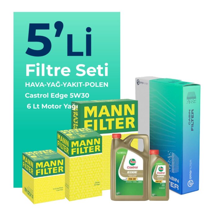 MANN Mercedes CLA180 Dizel Filtre Bakım Seti Castrol Motor Yağlı (2019-2022) 5 Li - Görsel 2