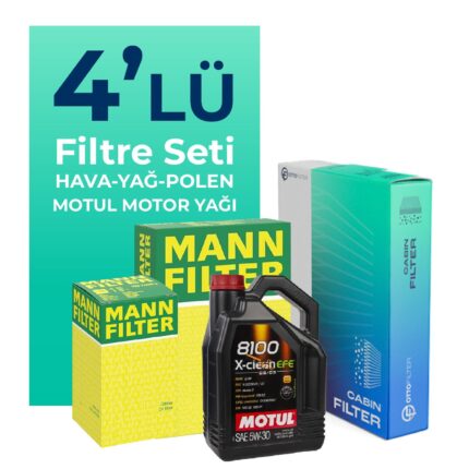 MANN Mercedes CLS250 Dizel Filtre Bakım Seti Motul Motor Yağlı (2011-2017) 4 Lü