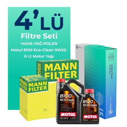 MANN Mercedes E220 Dizel Filtre Bakım Seti Motul Motor Yağlı (2023-2025) 4 Lü