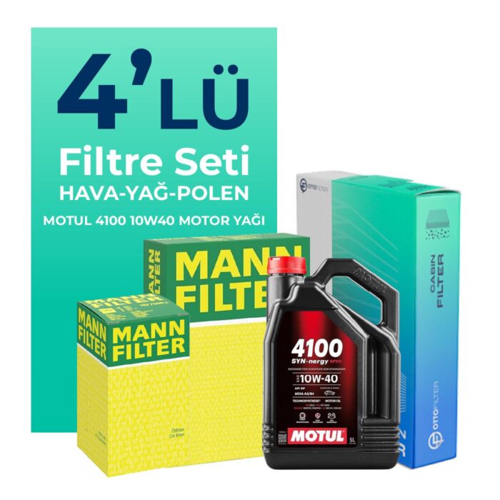 mann-mitsubishi-colt-1-3-filtre-bakim-seti-motul-motor-yagli-2004-2012-4-lu-62490 MANN Mitsubishi Colt 1.3 Filtre Bakım Seti Motul Motor Yağlı (2004-2012) 4 Lü - Görsel 1