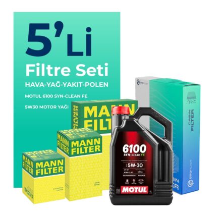 MANN Nissan Qashqai 1.5 Dizel Filtre Bakım Seti Motul Motor Yağlı (2014-2018) 5 Li