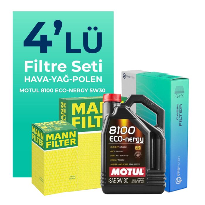 MANN Opel Corsa 1.2 Filtre Bakım Seti Motul Motor Yağlı (2019-2024) 4 Lü - Görsel 1