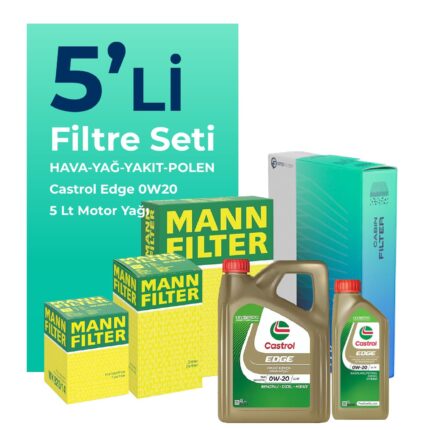 MANN Opel Insignia 1.5 Dizel Filtre Bakım Seti Castrol Motor Yağlı (2018-2023) 5 Li